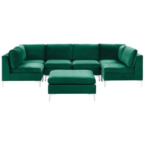 Beliani EVJA - Modulaire Sofa-Groen-Fluweel