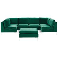 Beliani EVJA - Modulaire Sofa-Groen-Fluweel - thumbnail
