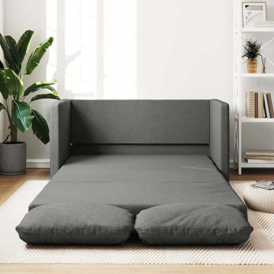 Slaapbank vloermodel 2-in-1 112x174x55 cm stof donkergrijs