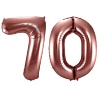 Folat Verjaardag Leeftijd folieballon - 70 jaar - ros? goud - 86 cm - cijferballon groot