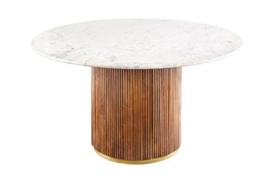 Eettafel GATSBY 140cm rond mangohout marmer - 45830