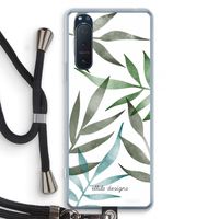 Tropical watercolor leaves: Sony Xperia 5 II Transparant Hoesje met koord Tropical watercolor leaves: Sony Xperia 5 II Transparant Hoesje met koord