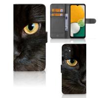 Samsung Galaxy A14 4G | Telefoonhoesje | Met pasjeshouder | Zwarte Kat