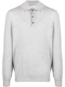 Brunello Cucinelli polo en cachemire à manches longues - Gris