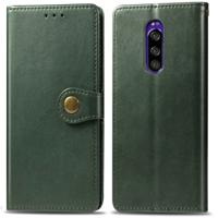 Retro effen kleur lederen gesp mobiele telefoon bescherming lederen draagtas met Lanyard & fotolijstjes & kaartsleuf & portemonnee & beugel functie vo
