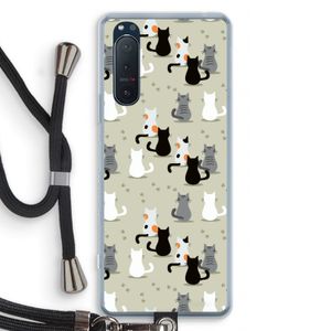 Katten: Sony Xperia 5 II Transparant Hoesje met koord