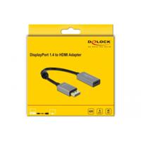 Delock 66436 DisplayPort / HDMI Adapter [1x DisplayPort stekker - 1x HDMI-bus] Zwart, Grijs 0.20 m