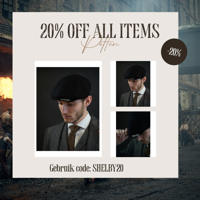 Heather Highland Pet | Harris Tweed | 8-panelen | Zwart Twill | Peaky Blinders