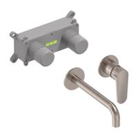 Inbouw Wastafelmengkraan MAY Forma Eenhendel Incl. Inbouwbox Geborsteld Nickel PVD