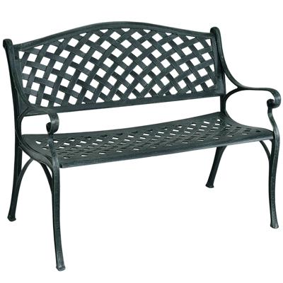 Tuinbank Aluminium Bank met Armleuningen Bank 103 x 55 x 82 cm Antiek Groen