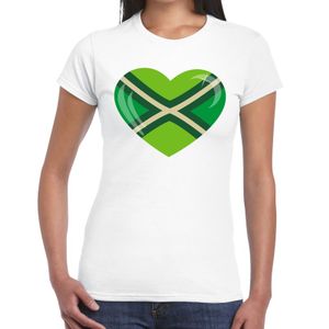 Achterhoeks t-shirt met hart bedrukking wit voor dames 2XL  -