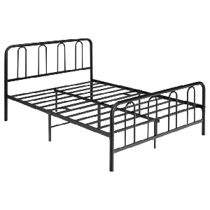 Metalen Bedframe voor Matras 190 x 140 cm Tweepersoonsbedframe met Lattenbodem en Opbergruimte