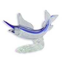 A MURANO STYLE GLASS FIGURINE OF A MARLIN