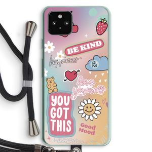 Positivity: Pixel 5a 5G Transparant Hoesje met koord