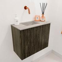 Toiletmeubel Mondiaz Joya Dlux | 50 cm | Meubelkleur Shadow | Faye wastafel Glace Wasbak Links | Zonder kraangat(en)