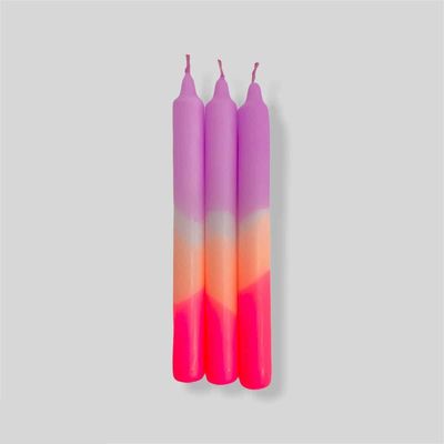 Dinerkaars - Dip Dye Neon &apos; Plum Mousse&apos; - 3 stuks