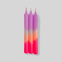 Dinerkaars - Dip Dye Neon ' Plum Mousse' - 3 stuks