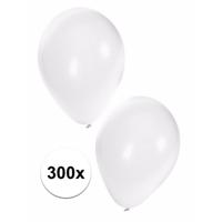 Feest ballonnen - wit - 300x stuks - ca. 27 cm - verjaardag versiering