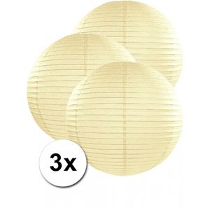 Ivoorkleurige lampionnen 50 cm 3 stuks   -