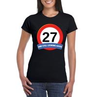 Verjaardag cadeau shirt - 27 jaar and still looking good t-shirt - zwart - dames - Leefijd thema