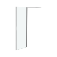 Luca Varess Kuresa zijpaneel 90 cm helder glas glanzend chroom profiel - thumbnail