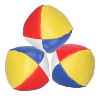 Jongleerbal - 3x - gekleurd - 6,5 cm - sport en spel ballen - circus artiest