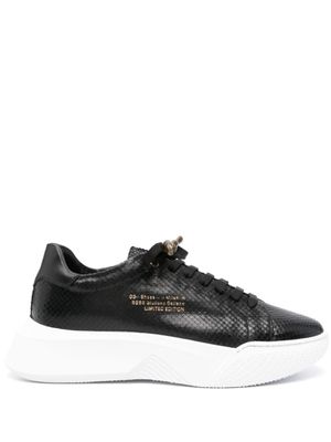 Giuliano Galiano baskets Python en cuir - Noir