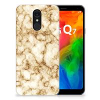 LG Q7 TPU Siliconen Hoesje Marmer Goud