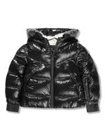 Moncler Enfant manteau matelassé à logo appliquée - Noir