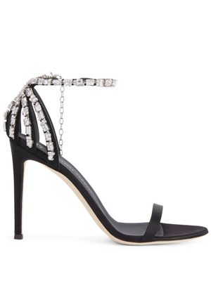 Giuseppe Zanotti sandales Adele 105 mm à ornements en cristal - Noir