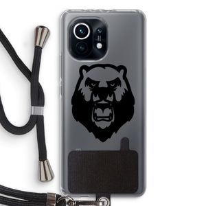Angry Bear (black): Xiaomi Mi 11 Transparant Hoesje met koord