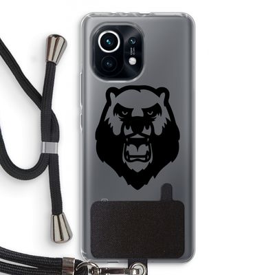 Angry Bear (black): Xiaomi Mi 11 Transparant Hoesje met koord