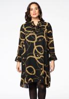 Yoek Jurk met ruches PARIS | Zwart | Maat 58/60