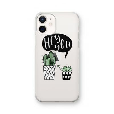 Hey you cactus: iPhone 12 Transparant Hoesje