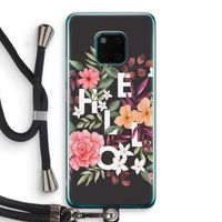 Hello in flowers: Huawei Mate 20 Pro Transparant Hoesje met koord