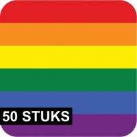 50x Regenboog thema bierviltjes   -