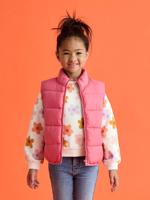 Licht mouwloze donsjas voor meisjes rozen