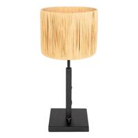 Steinhauer TafellampjeStang zwart met strokleurige kap - 3708ZW