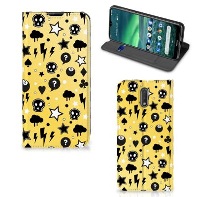 Mobiel BookCase Nokia 2.3 Punk Geel Mobiel BookCase Nokia 2.3 Punk Geel