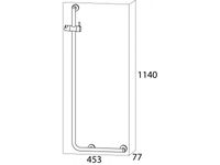 Wandbeugel met Glijstang Tiger Boston Comfort en Safety 114 cm Rechts Chroom - thumbnail