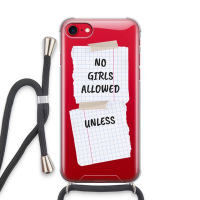 No Girls Allowed Unless: iPhone SE 2020 Transparant Hoesje met koord