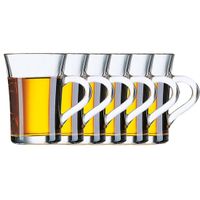 6x stuks luxe Theeglazen/koffieglazen transparant 230 ml - thumbnail