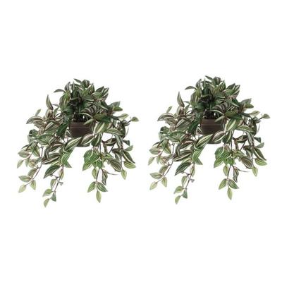 2x Groene Tradescantia/vaderplant kunstplanten 44 cm in pot