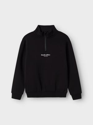 Name it winter sweater jongens - zwart - regular fit, zip - NkmBrody