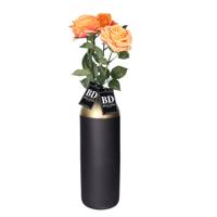 Kunstbloem Roos Dijon - 3x - 64 cm - oranje - zijde - kunstbloemen