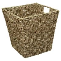 5Five Rieten opbergmand - gevlochten - beige/zwart - 31 x 31 x 31 cm