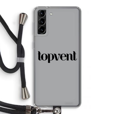 Topvent Grijs Zwart: Samsung Galaxy S21 Plus Transparant Hoesje met koord