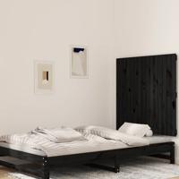 Wandhoofdbord 95,5x3x90 cm massief grenenhout zwart - thumbnail