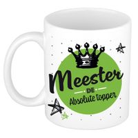 Cadeau koffiemok voor meester/leraar - topper - verjaardag/einde schooljaar kado - meesterdag