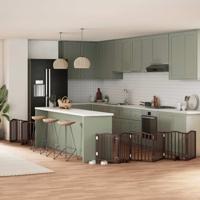 VidaXL Hondenhek inklapbaar 12 panelen 600 cm populierenhout bruin